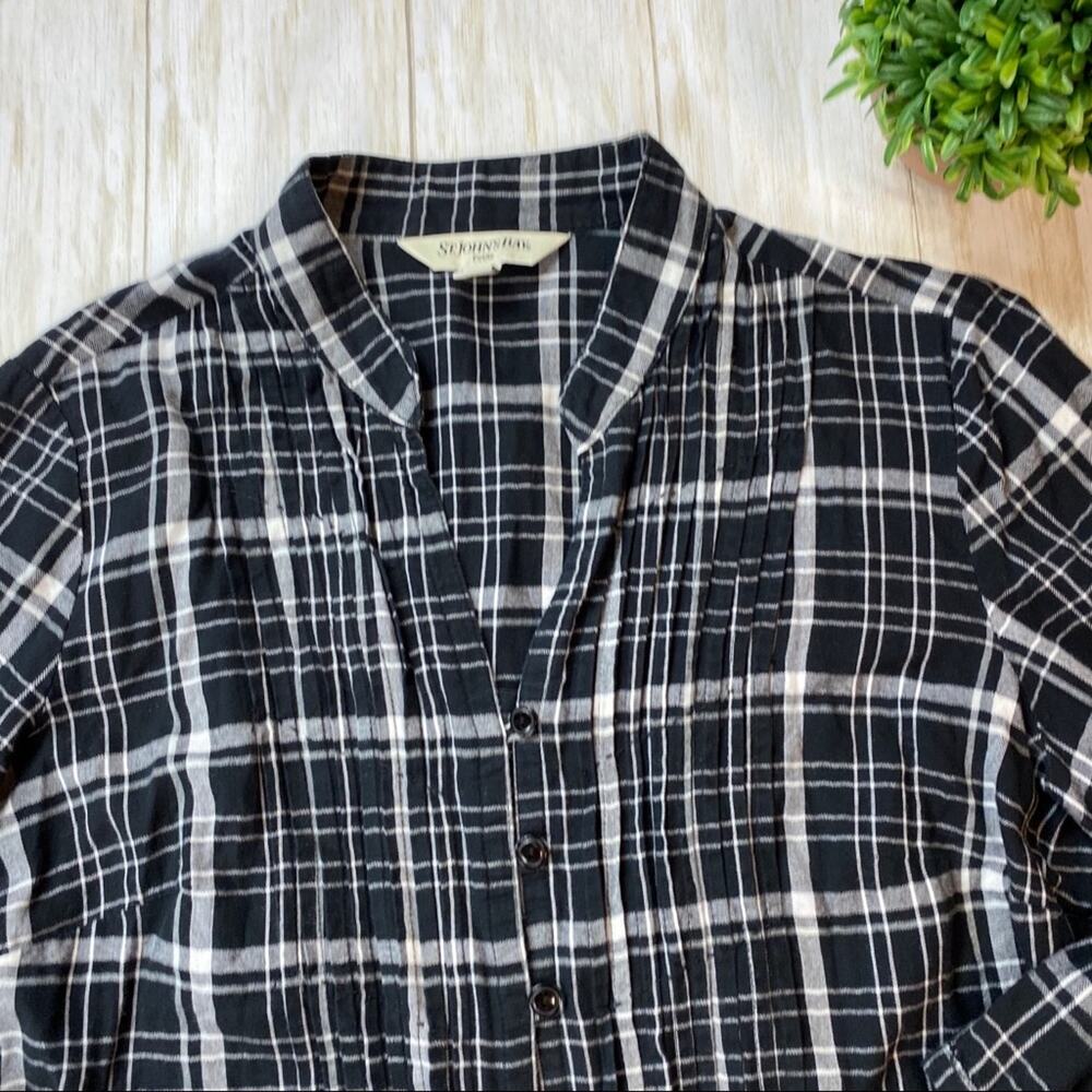St. John’s Bay Petite Plaid Button Down Blouse - Picture 9 of 16